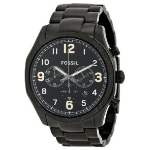 Bracelet de montre Fossil FS4864 Acier inoxydable Noir 24mm